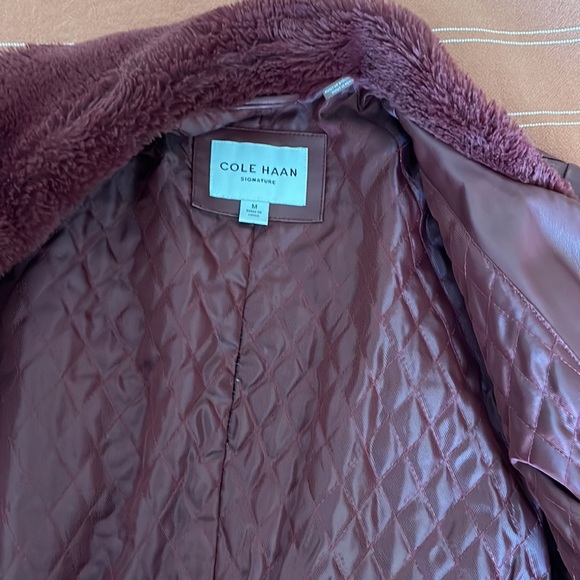 Perfect condition faux leather maroon jacket - Picture 8 of 8
